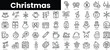 © Purlo Hop - Set of outline christmas icons. Minimalist thin linear web icon set. vector illustration.
