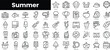 © Purlo Hop - Set of outline summer icons. Minimalist thin linear web icon set. vector illustration.