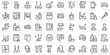 © Pixset Pro - Set of thin line cleaning Icons. Vector illustration