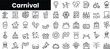 © Purlo Hop - Set of outline carnival icons. Minimalist thin linear web icon set. vector illustration.