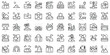 © Pixset Pro - Set of thin line landscapes Icons. Vector illustration