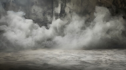 Wall Mural - concrete floor and smoke background. high definition image