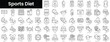 © Purlo Hop - Set of outline sports diet icons. Minimalist thin linear web icon set. vector illustration.
