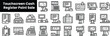 © Purlo Hop - Set of outline touchscreen cash register point sale icons