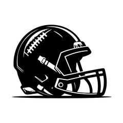 Rugby helmet silhouette vector, American football helmet logo, icon vector design isolated on a white background.