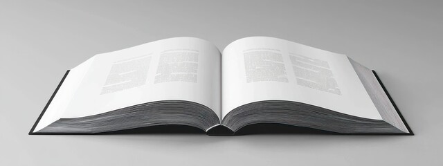 Poster - Open Book with Black Spine and White Pages