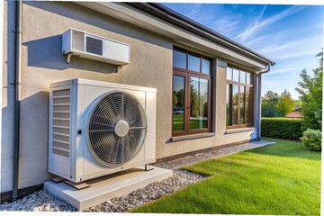 Clean energy, air source heat pump installation for homes