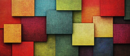 Abstract background with colorful squares in a geometric pattern.