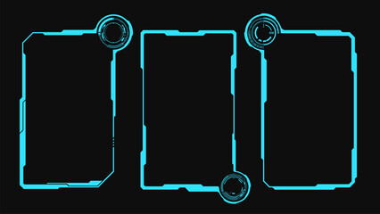 Wall Mural - collection scifi elements. hud screen futuristic digital interface contol panel. blue frame technolo