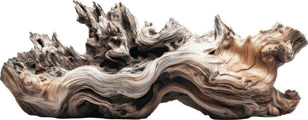 Fototapete - Natural driftwood sculpture, abstract art. Organic texture and form concept