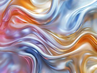 Abstract Wavy Pattern with Metallic Shimmer and Rainbow Hues