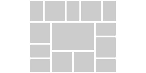 Wall Mural - photo layout bento mosaic ui design. dashboard pattern, collage poster of bricks. moodboard card wal