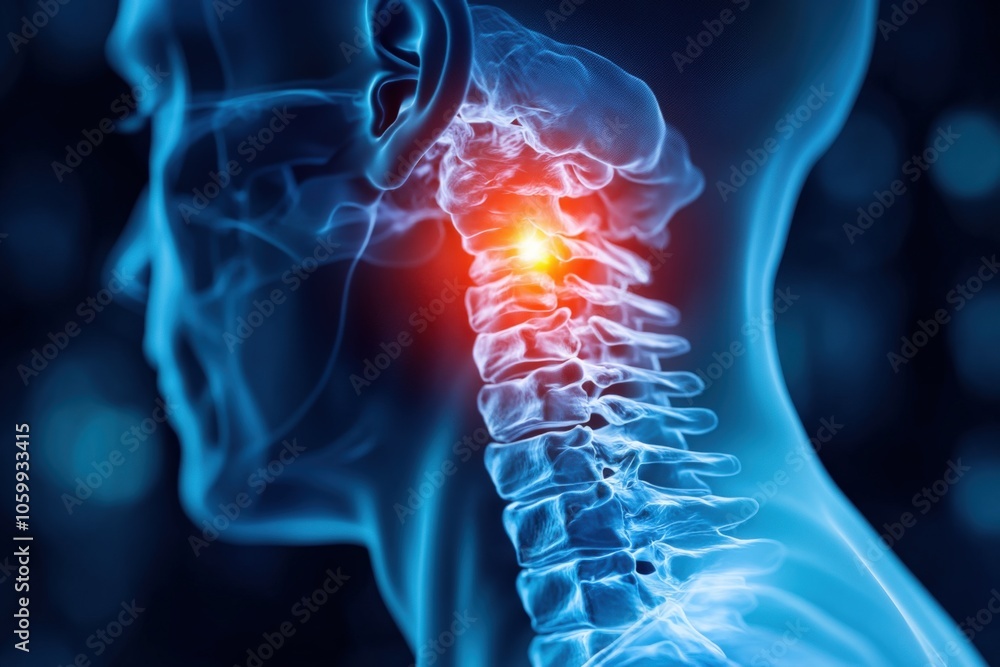 Human Neck Pain Illustration Medical Anatomy 3D,Cervical Spine Anatomy ...