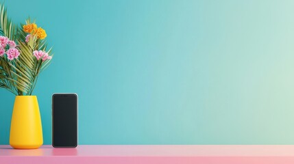 A mobile phone displaying a sleek and user friendly app interface, with vibrant colors, intuitive icons, and a clean layout.