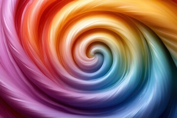 Poster - Abstract Swirling Rainbow Colors in a Spiral Pattern