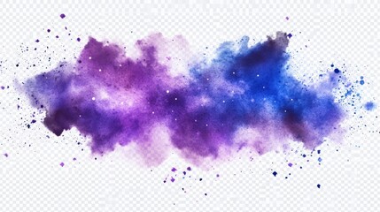 Wall Mural - watercolor galaxy with shades of purple and blue, filled with tiny stars, creating a cosmic effect, 