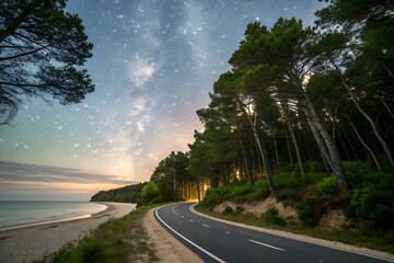 Wall Mural - road to the sea