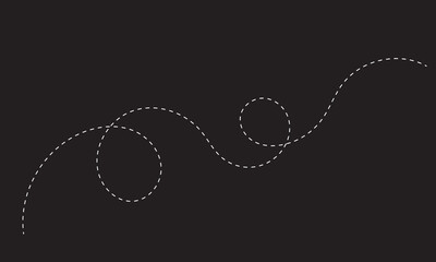 Wall Mural - hand drawn dotted curved line shape. curved line icon collection. isolated on black background. vect