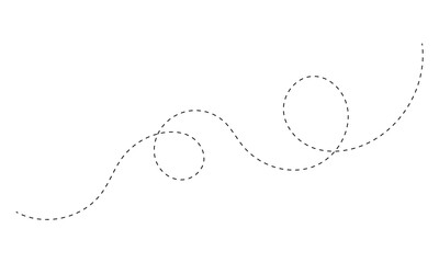 Wall Mural - hand drawn dotted curved line. curved line icon collection. isolated on white background. vector ill
