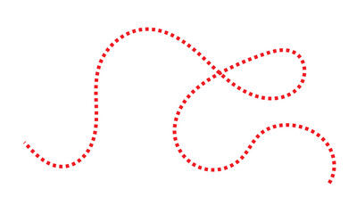 Wall Mural - hand drawn dotted curved line. curved line icon collection. isolated on white background. vector ill