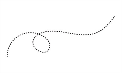 Wall Mural - hand drawn dotted curved line. curved line icon collection. isolated on white background. vector ill
