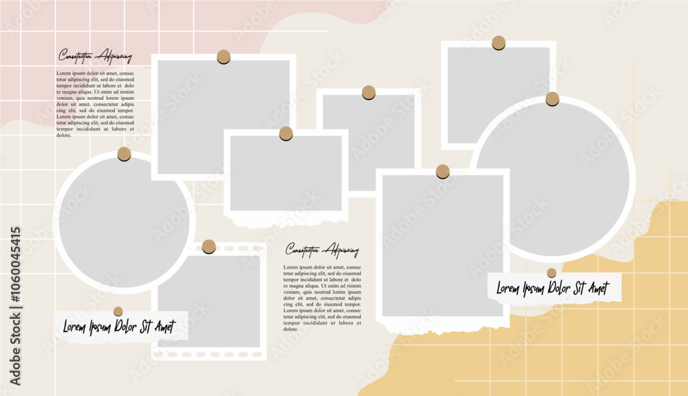 Frame Grid Background Pictures or photos frame collage, page grid layout abstract photo ...