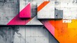 © rayyan - A modern art piece featuring a textured concrete wall with bold, geometric shapes and vibrant colors that seem to pulse and vibrate.
