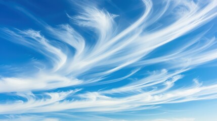 Wall Mural - Experience the serene beauty of a vast blue sky adorned with fluffy white clouds, a perfect backdrop for all seasons.