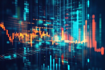 Sticker - Abstract collage of financial charts and graphs for dynamic visual representation