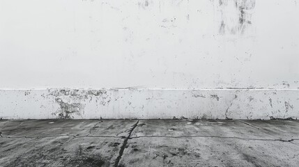 Wall Mural - Background of white wall with concrete grunge