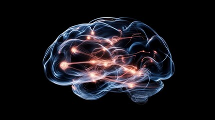Poster - Abstract Brain with Glowing Neural Connections