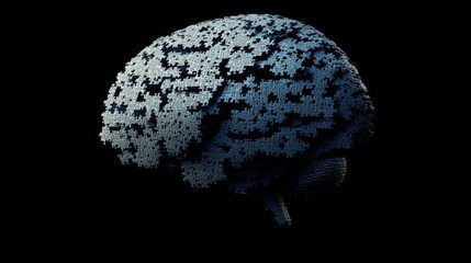 Poster - Creative Representation of a Brain in Puzzle Form