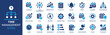 © Icons-Studio - Time management icon set. Containing schedule, to-do list, task, manage time, planner, calendar, delegation, reminder, timer, set priorities and more. Solid vector icons collection.