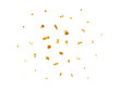 © wild - Falling shiny gold confetti. Bright golden festive tinsel for holiday banner, poster, flyer, invitation. Vector illustration