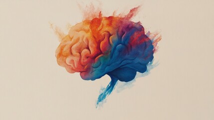 Poster - Colorful Artistic Brain Illustration for Creativity Themes