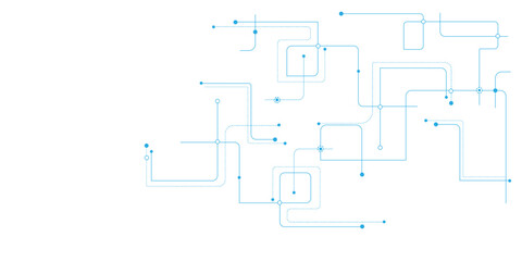 Vectors White Abstract geometric dots and lines connection circuit concept. Global communication technology background design