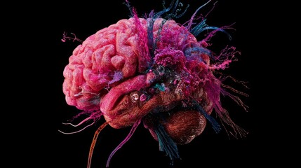 Poster - Vibrant Artistic Representation of a Brain