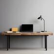 © Narit - Minimalist workspace with a rustic wooden desk
