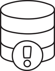 Poster - Server and Error Doodle Line Icon
