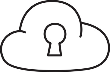 Poster - Cloud Security Doodle Line Icon
