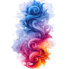 Wall Mural - swirling colorful waves of blue, purple, pink, and orange create a vibrant abstract pattern reflecti
