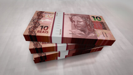 Brasil Real money banknotes pack 3d illustration