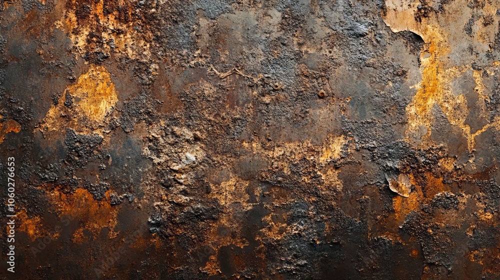 Rusty steel with a corroded metal texture, showcasing a rough, oxidized ...