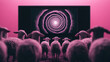 © AIExplosion - A group of sheep are watching a hypnotic spiral pattern on television, symbolizing the blinding effect of media manipulation on people.