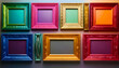 © Khaisan - Set of modern decorative bright multi colour picture frames