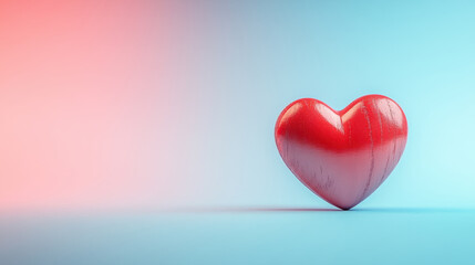 simple red heart on clean pastel background evokes love and warmth