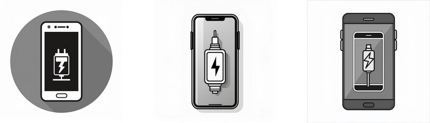 Poster - Three smartphones with lightning bolt icons.