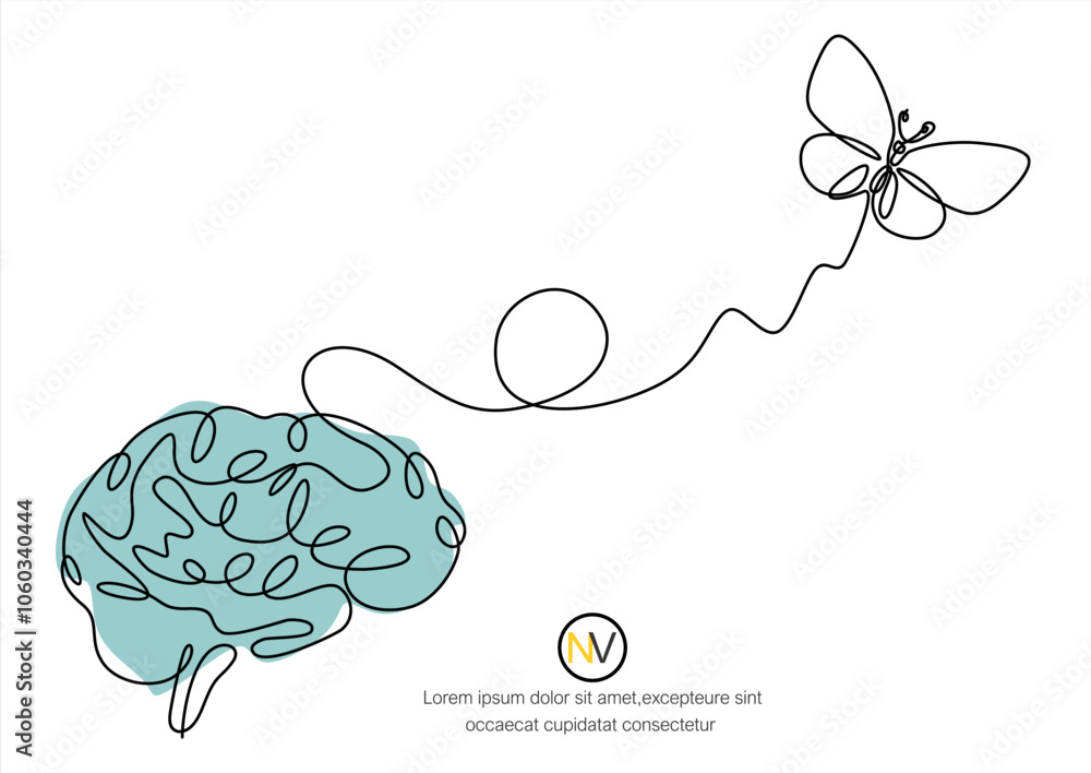 World Mental Health Day poster with human brain vector illustration ...