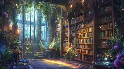 lofi magic fantasy world interior