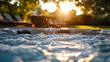 © Siasart Stock - Hot Tub Water Bubbles in Sunset Light - Realistic Photo